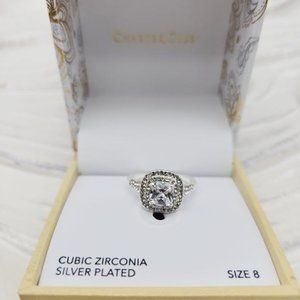 NWT Charter Club silver plated cz ring sz 8